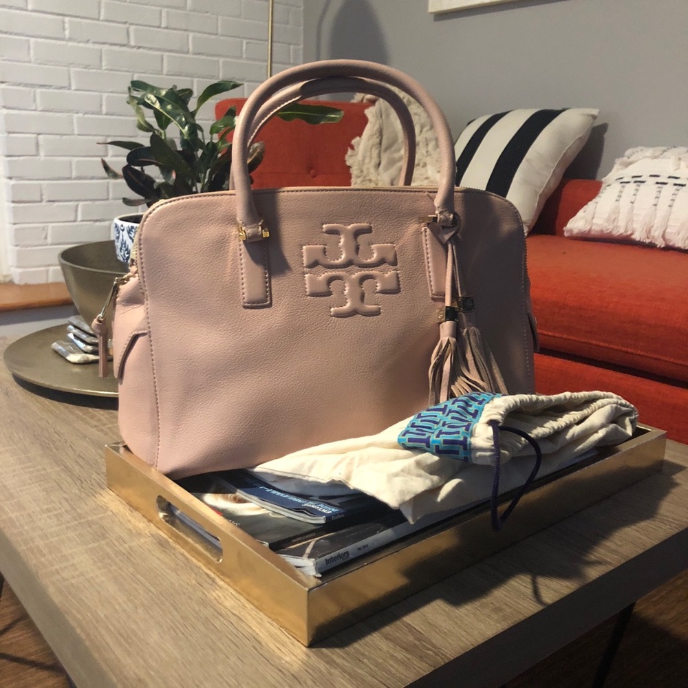 Tory Burch THEA Porcleain Pink Triple Zip Sachel
